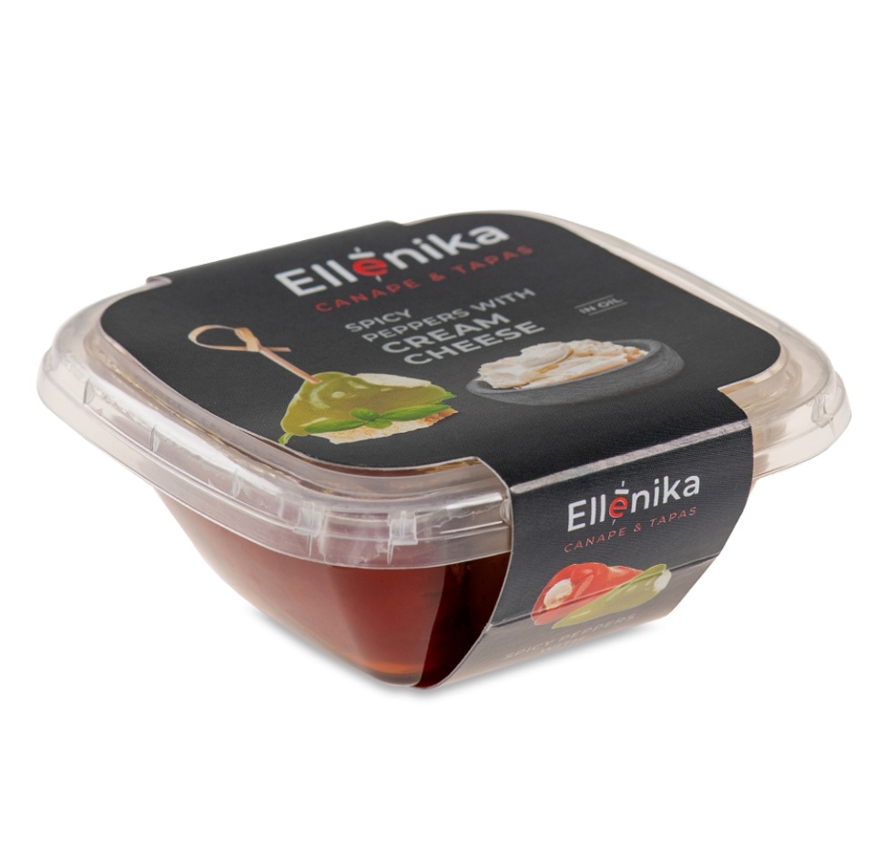 

Красные и зеленые острые перчики фаршированные сливочным сыром в масляной заливке, 130 г, Греция