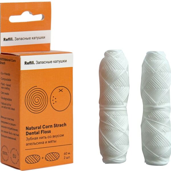 Зубная нить Jungle Story Запасная катушка Апельсин и мята 2шт