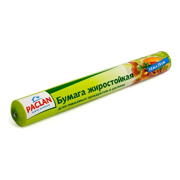 Бумага жиростойкая Paclan 14 м х 28 см, в рулоне