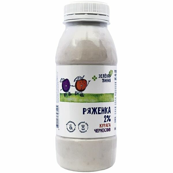 Ряженка курага-чернослив 2% Зелёная Линия, 230г