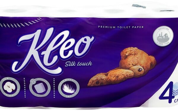 Туалетная бумага Kleo Silk Touch 4 слоя 8 рулонов
