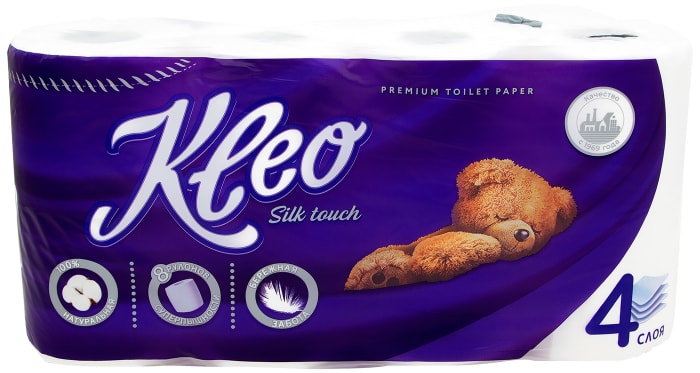 

Бумага туалетная Kleo Premium 8 рулонов 4 слоя