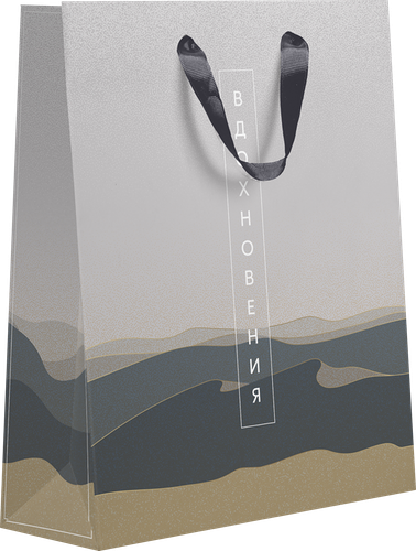 Пакет подарочный Birds белый крафт премиум, 22,7х18х10см, Арт. MTW