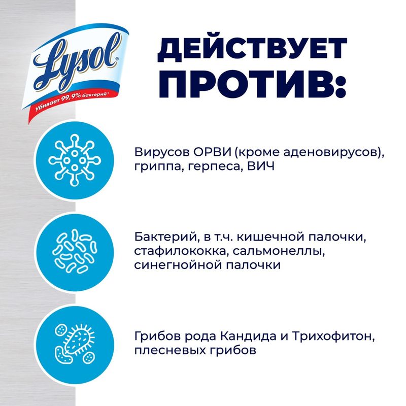 

Ополаскиватель Lysol дезинфицирующий свежесть белья 1 л