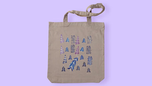 Сумка - шоппер с рисунком Синие ели 