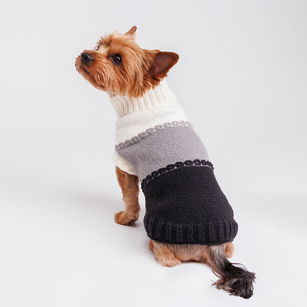 Свитер для собак, 25 см, черно-белый