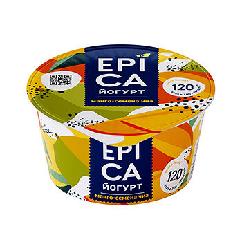 Йогурт Epica высокобелковый манго/семена чиа 5,0% Россия