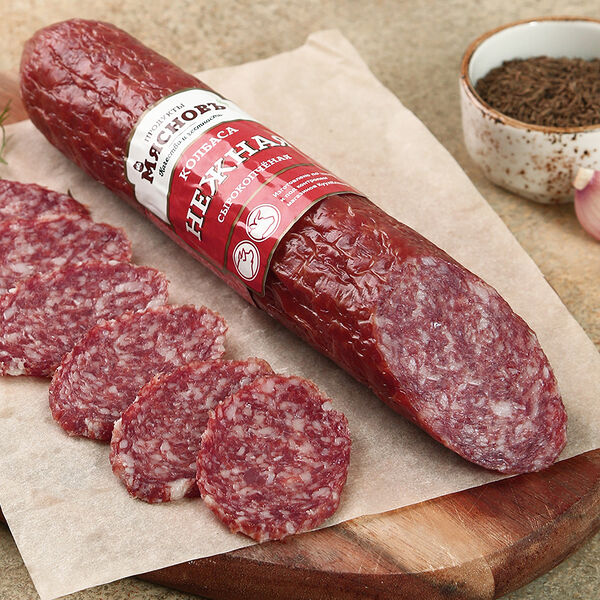 Колбаса Нежная сырокопченая полусухая МясновЪ от КуулКлевер, вес