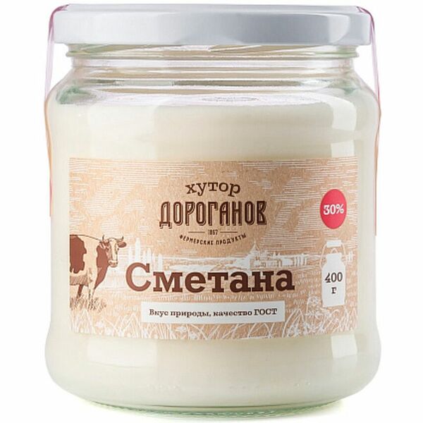 Сметана Хутор Дороганов 30%, 400г