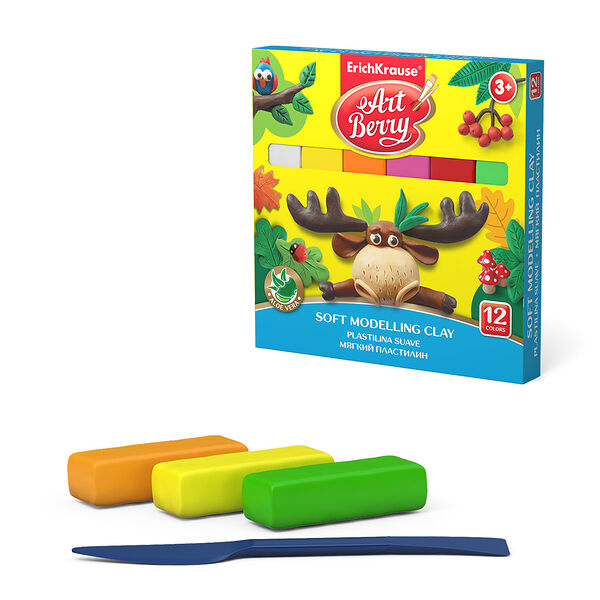 Пластилин мягкий Artberry с Алоэ Вера, 12цв./240г коробка, со стеком  41782