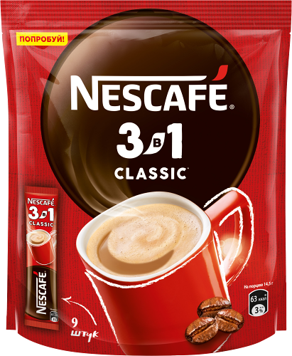 Напиток кофейный Nescafe Classic 3 в1 классический 9 шт 130.5 г