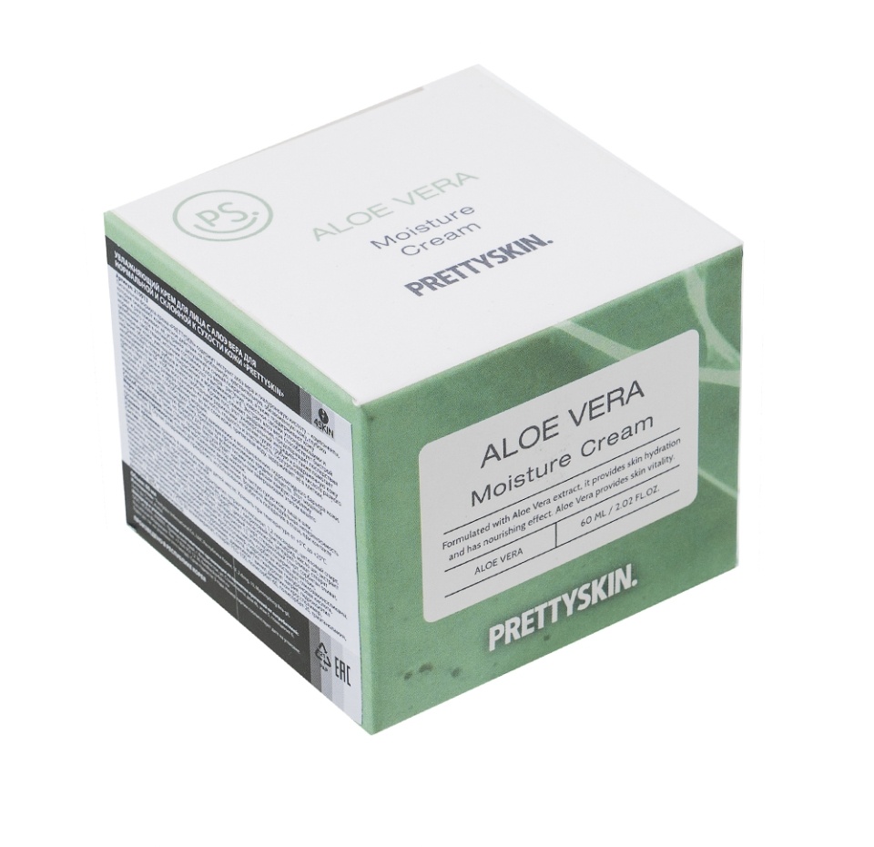 

Крем Prettyskin Увлажняющий для лица с алоэ вера для нормальной и склонной к сухости кожи, 60 мл