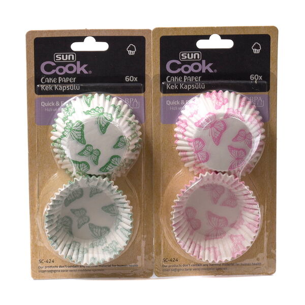 НАБОР ФОРМ ДЛЯ ВЫПЕКАНИЯ КЕКСОВ бумажных 60 шт. 8 см (арт. SC-424, код 624248) No name