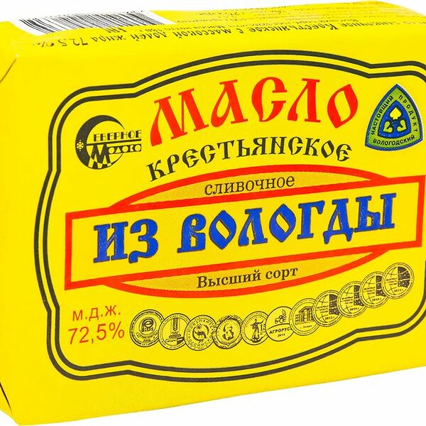Масло сливочное Вологодское 72.5%