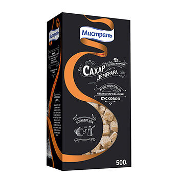 Сахар Мистраль Демерара тростниковый кусковой, 500г