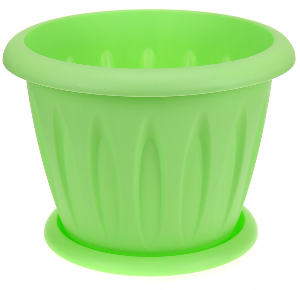 Кашпо Каждый день пластиковое фисташковое 16 см