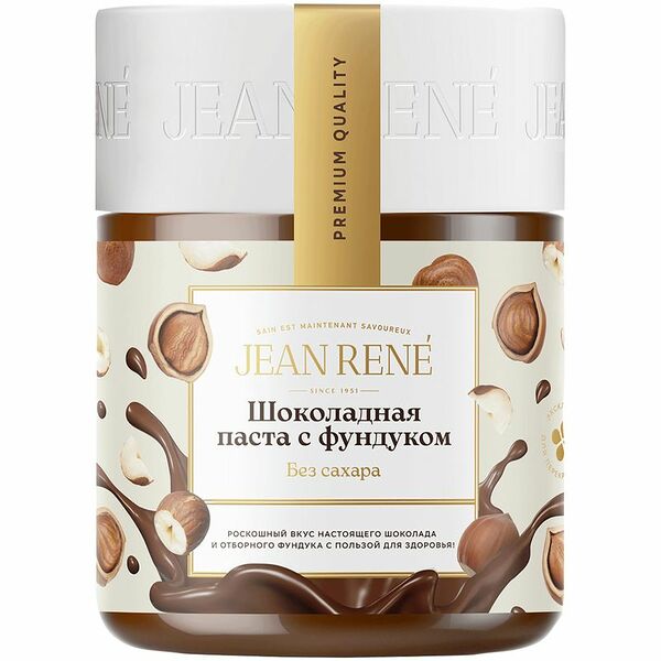 Паста Jean Rene Премиум шоколадно-ореховая без сахара, 180г