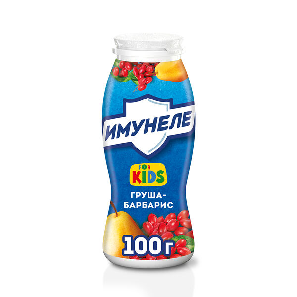 Напиток кисломолочный Имунеле For Kids Груша-Барбарис 1.5%, 100мл