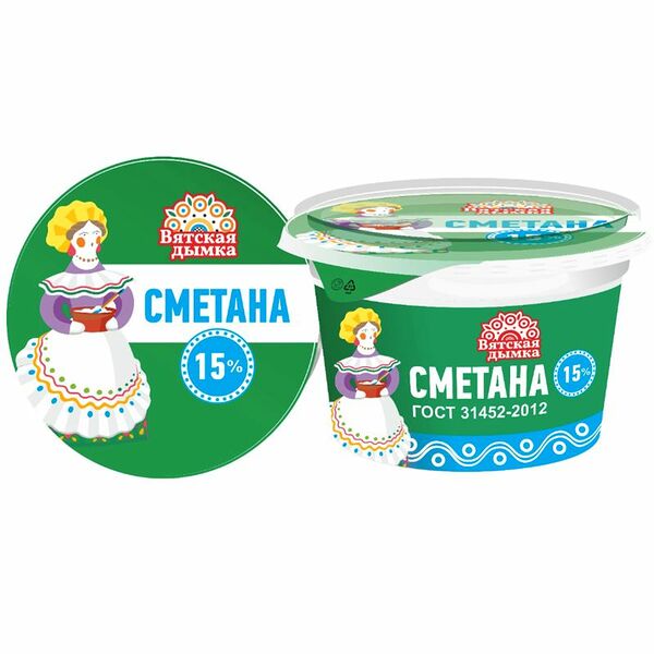 Сметана Вятская Дымка 15%