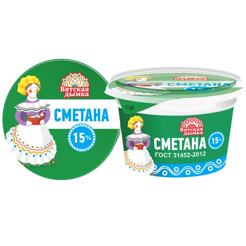 

Сметана Вятская Дымка 15%