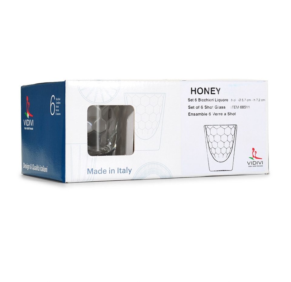 

Набор из 6 стопок Vidivi Honey 80 мл, стекло, Италия