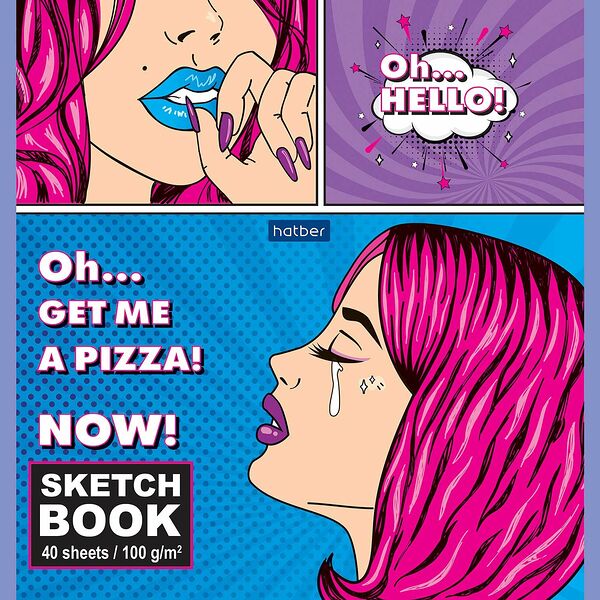 Блокнот для зарисовок Hatber Забавные зверята, 40 листов