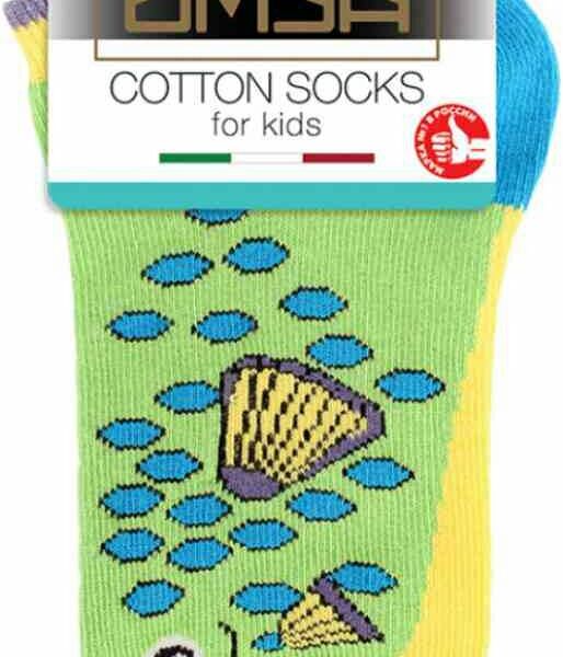 Носки детские Omsa Kids Calzino 21P62 Рыбки цвет: жёлтый/зелёный размер: 16-18 (27-30)