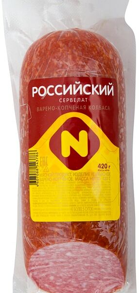 Колбаса Останкино Сервелат Российский варено-копченый 420 г