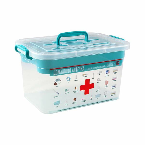 Контейнер для аптечки Домашний доктор Полимербыт 6,5л