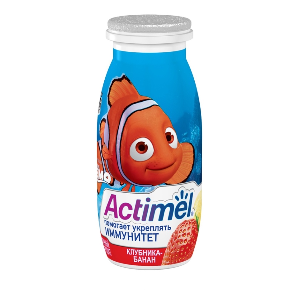

Кисломолочный напиток Актимель Kids клубника-банан 100г Россия, БЗМЖ