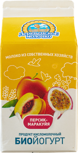 

Биойогурт Деревенское молочко персик-маракуйя 2.5% 450 г