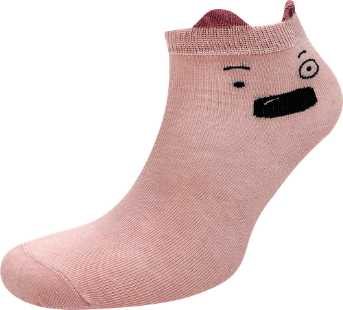 Носки детские OEMEN р. 18–20 розовые, хлопковые с рисунком собака и ушками, Арт. PK044