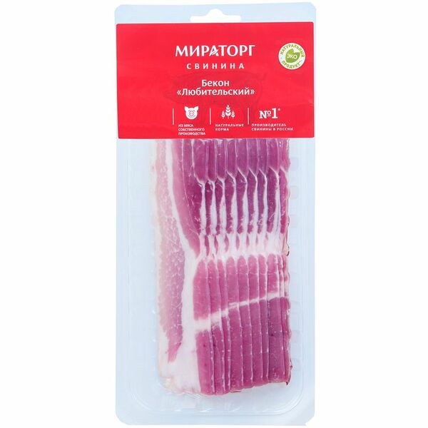 Бекон Мираторг Любительский охлажденный, нарезка, вакуумная упаковка 260 г