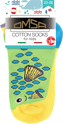 Носки детские OMSA Kids Calzino, с дизайном рыбки, erba 23-26