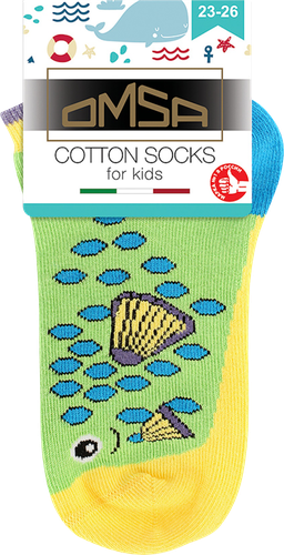 

Носки детские OMSA Kids Calzino, с дизайном рыбки, erba 23-26