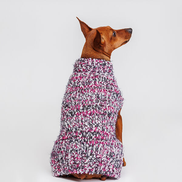 Свитер вязаный для собак, 30 см, сине-фиолетовый