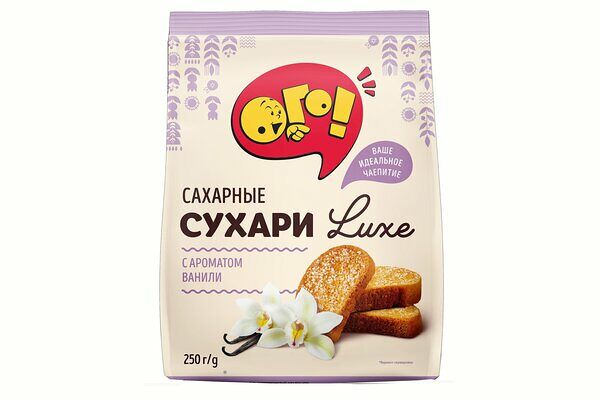 Сухарики сахарные Ого с ароматом ванили Lux 