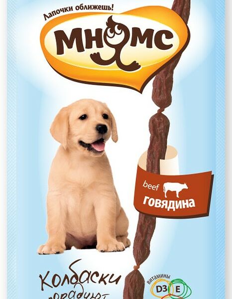 Мнямс мягкие колбаски с говядиной для щенков