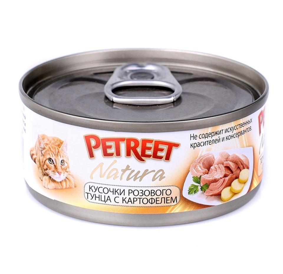 

Консервы для кошек Petreet кусочки розового тунца с картофелем 70 г