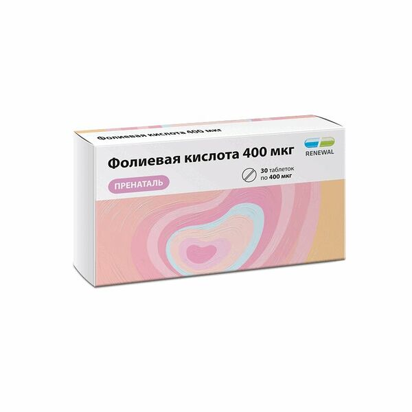 Фолиевая кислота Пренаталь 400 мкг таблетки 30 шт