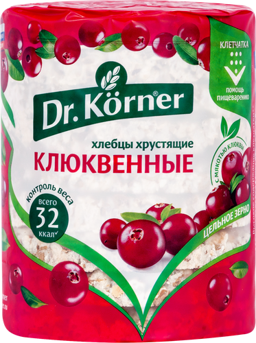 

Хлебцы хрустящие Dr. Korner злаковый коктейль клюквенный 100 г