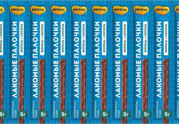 Лакомство для кошек Мнямс Палочки Форель-лосось 13.5см 10шт*5г