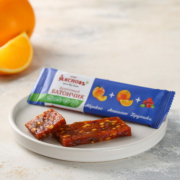 Батончик фруктовый абрикосовый с апельсином и брусникой МясновЪ Буфет
