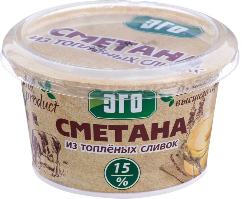 

Сметана Эго из топлёных сливок 15%