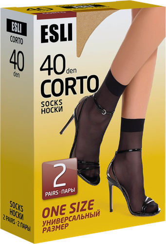 

Носки женские ESLI Corto р. 23–25 40 den nero, Арт. 8С-7СПЕ, 2пары