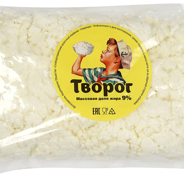 Творог СТМК НАДЕЖДА 9%, без змж, 500г