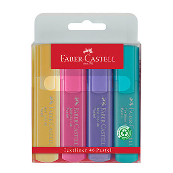 Набор текстовыделителей Faber-Castell 46 Superfluorescent+Pastel, 2 флуоресцентных цв. + 2 пастельных цв.