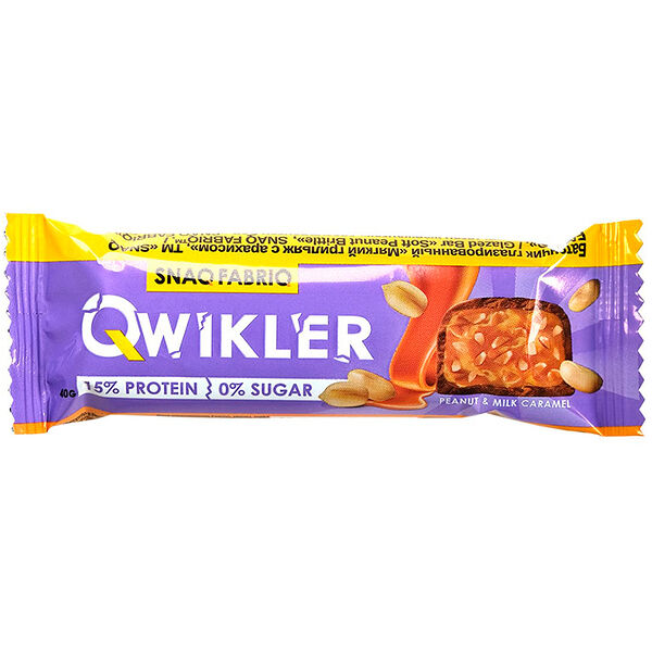 Батончик протеиновый Snaq Fabriq Qwikler глазированный Мягкий грильяж с арахисом, 40 г