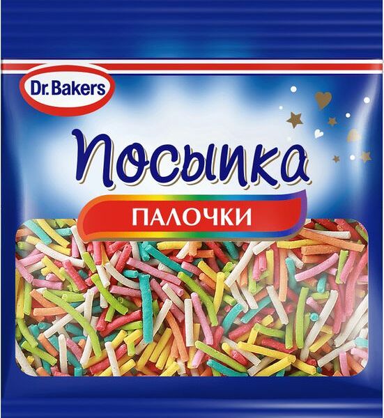 Посыпка Dr.Bakers Палочки цветная 10г