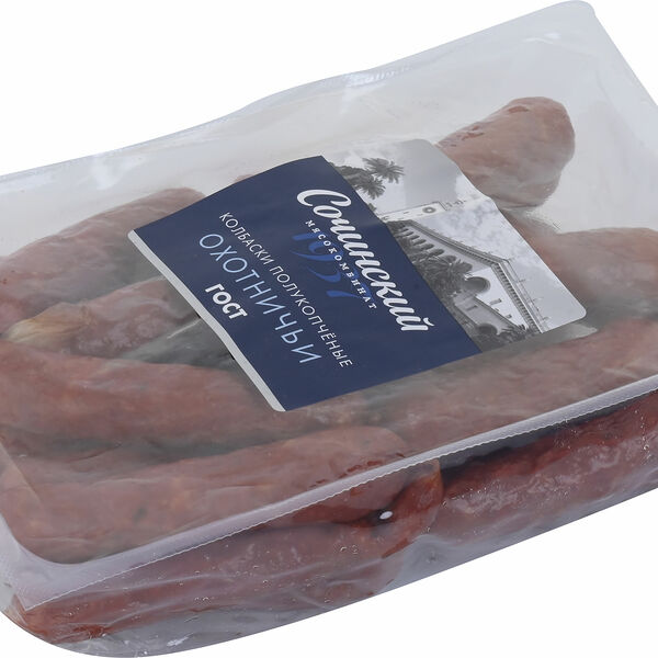 Колбаски Сочинский мясокомбинат Охотничьи ГОСТ категория В полукопченые, вес